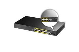 SWITCH zarządzalny L2 300W GS2018PS2 16x PoE  2x Gigabit 2x SFP CCTV VLAN