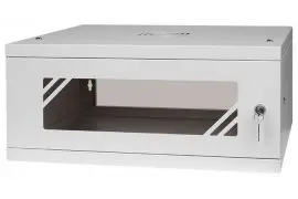 Szafa RACK 19'' 4U 350mm SZARA Szklane drzwi