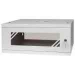 Szafa RACK 19'' 4U 450mm SZARA Szklane drzwi