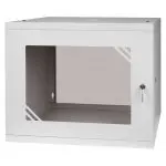 Szafa RACK 19'' 9U 450mm SZARA Szklane drzwi OUTLET