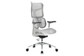 Szary fotel biurowy do ergonomicznego biura - REGULACJA 4D - Spacetronik SPRINGLE 22