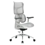 Szary fotel biurowy do ergonomicznego biura - REGULACJA 4D - Spacetronik SPRINGLE 22