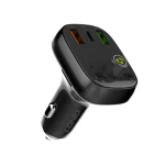 Szybka ładowarka samochodowa 36W Transmiter FM Bluetooth 5.0 LDNIO C704Q Czarna