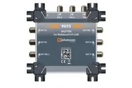Rozgałęźnik 1x2 sygnału SAT LNB Wideband H+V + DVB-T2 Johansson 9655 
