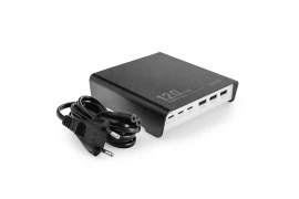 Wielofunkcyjna czarna stacja ładująca 120W LDNIO Q605 6 portów USB (3 USB-C, 3 USB-A)