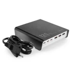 Wielofunkcyjna czarna stacja ładująca 120W LDNIO Q605 6 portów USB (3 USB-C, 3 USB-A)