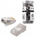 Wtyk sieciowy Pass Through RJ45 przelotowy przezroczysty CAT 5E FTP PT-RJ455FT-0 100szt