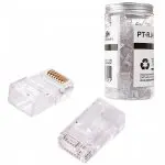 Wtyk sieciowy Pass Through RJ45 przelotowy przezroczysty CAT 6 UTP PT-RJ456UT-1 100szt