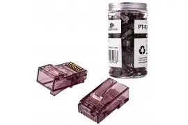 Wtyk sieciowy Pass Through RJ45 przelotowy kawowy CAT 6 UTP PT-RJ456UC-1 100szt