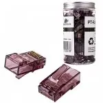 Wtyk sieciowy Pass Through RJ45 przelotowy kawowy CAT 6 UTP PT-RJ456UC-1 100szt