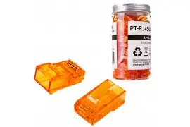 Wtyk sieciowy Pass Through RJ45 przelotowy pomarańczowy CAT 6 UTP PT-RJ456UO-1 100szt