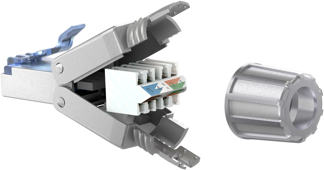 Wtyk sieciowy RJ45 beznarzędziowy skręcany CAT 6A STP ekranowany Goobay
