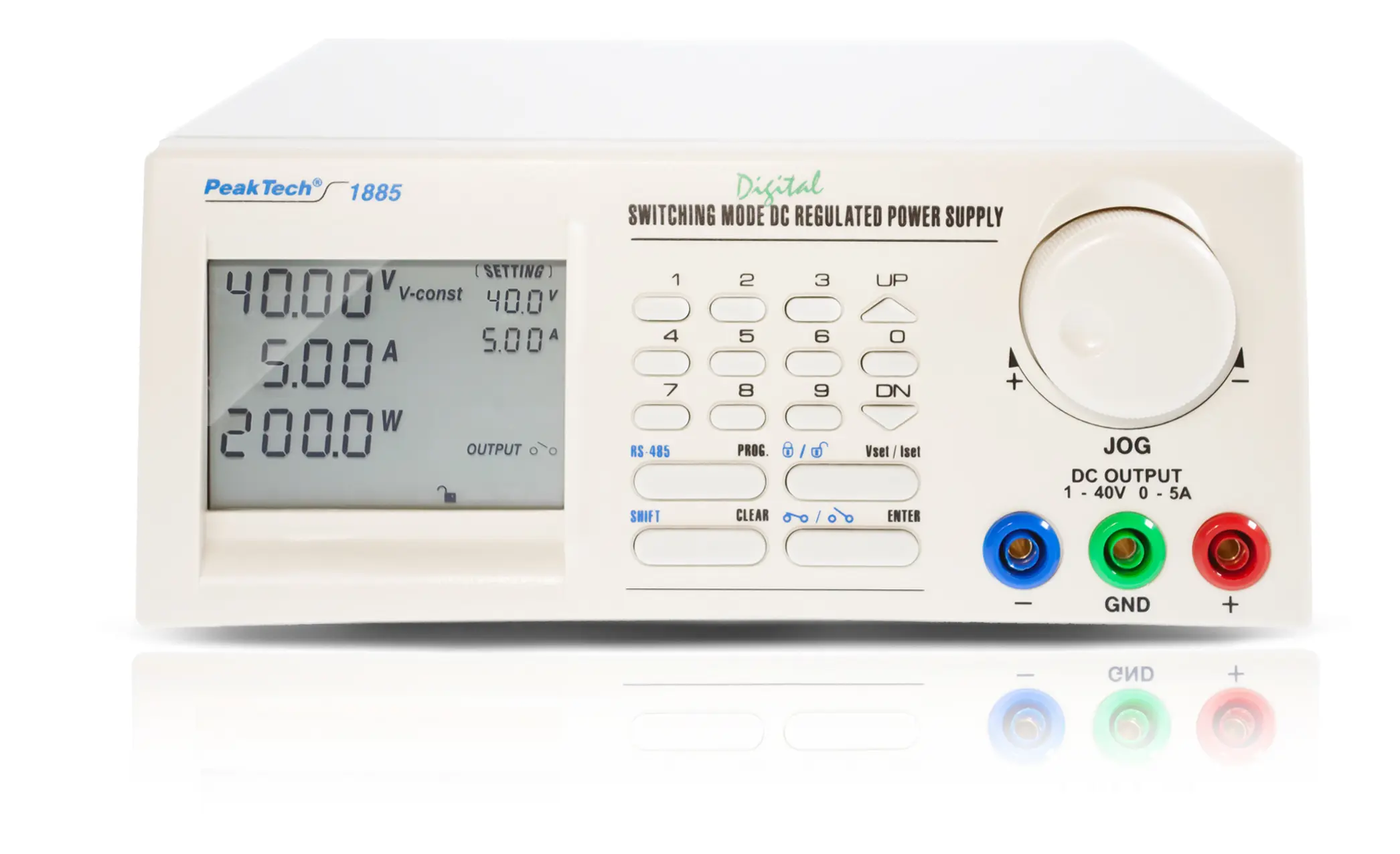 Zasilacz laboratoryjny programowalny 1-40V 0-5A USB PeakTech 1885