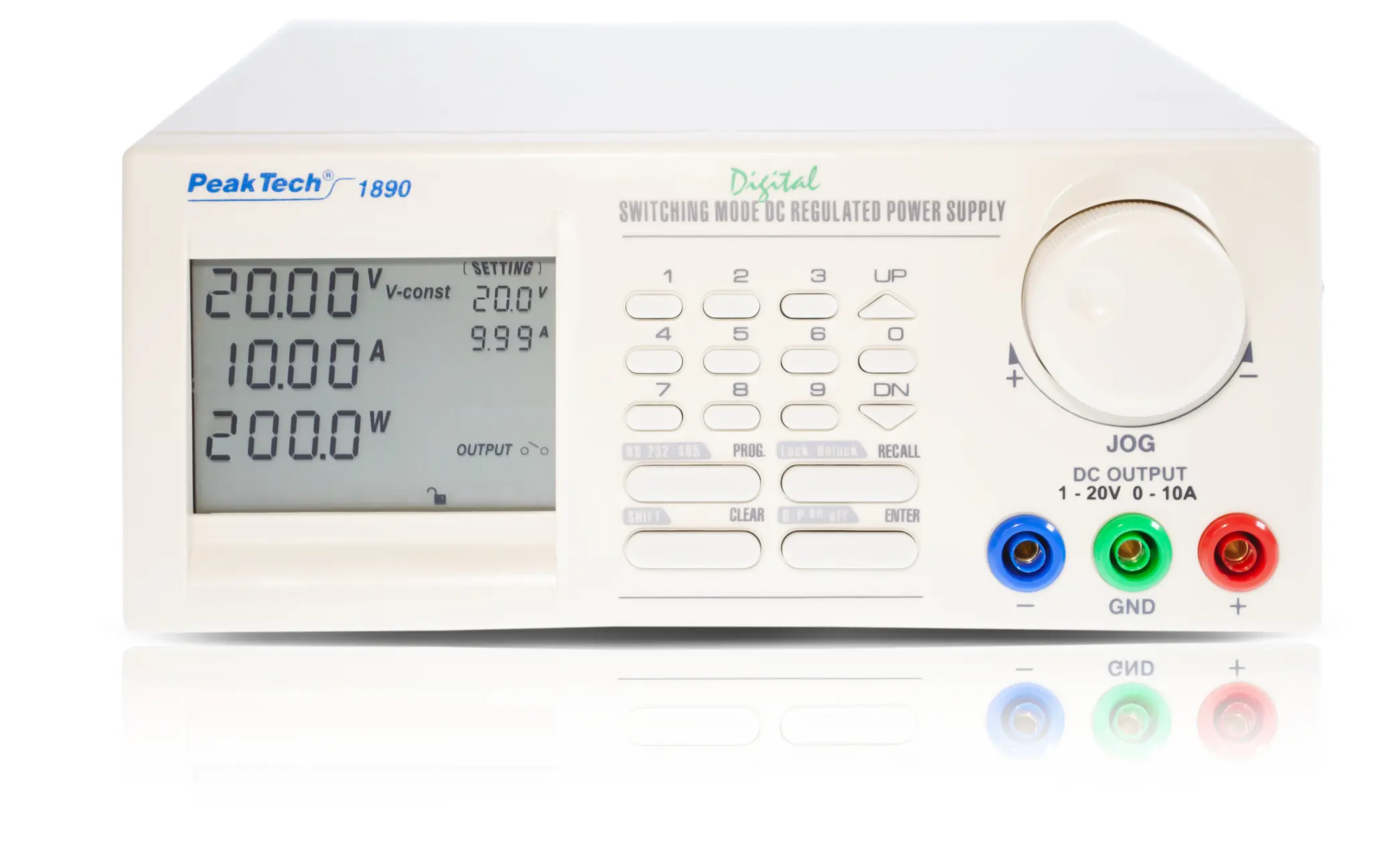 Zasilacz laboratoryjny programowalny 1-20V 0-10A USB PeakTech 1890