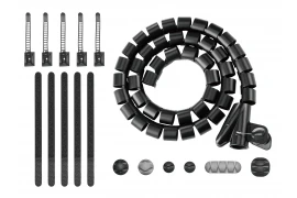 Zestaw organizerów do kabli Spacetronik 16el. taśma 3M