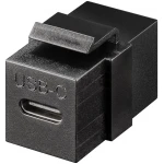 Złącze Keystone gniazdo USB-C obustronne czarne