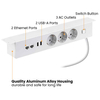 Przedłużacz Podblatowy do Biurka Listwa Zasilajaca USB RJ45 CAT.6 USB Spacetronik SPSU38W_V2