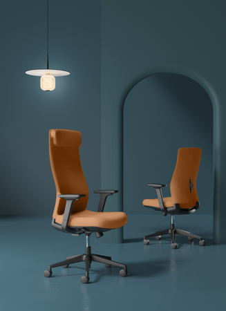 Krzesło biurowe ergonomiczne Spacetronik HAVARD-02 brązowe - zdjęcie 2