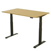 Biurko regulowane Vegard elektryczne dwusilnikowe MDF zielono-złote