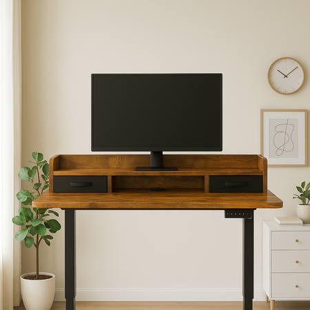 Biurko Elektryczne z Szufladą Spacetronik SPEF134BM 120x60 cm