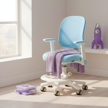 Fotel ergonomiczny dziecięcy Spacetronik SPC-XD19A Niebieskie - zdjęcie 2