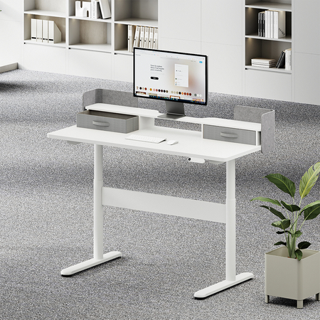 Mobile Dual-Motor Sit-Stand Desk Shelf Drawers - zdjęcie 2