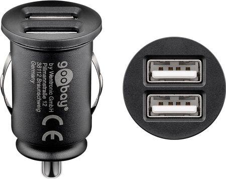 Ładowarka samochodowa 2x USB 24W max. 4,8A Goobay