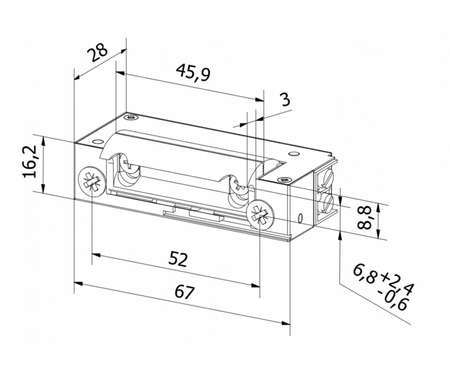 BIRA XS00UW-C 12-24V elektrischer Türöffner mit Ein-Aus und Senden.