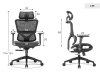 Fotel ergonomiczny biurowy 3D z podnóżkiem Spacetronik Torhild Szary OUTLET