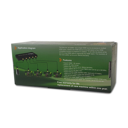 Rozgałęźnik HDMI 1x4 Spacetronik SPH-RS104_V14 1/4