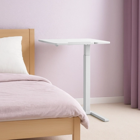 Zestaw wypoczynkowy fotel Spacetronik Flax 04M beżowy + stolik regulowany BUDDY