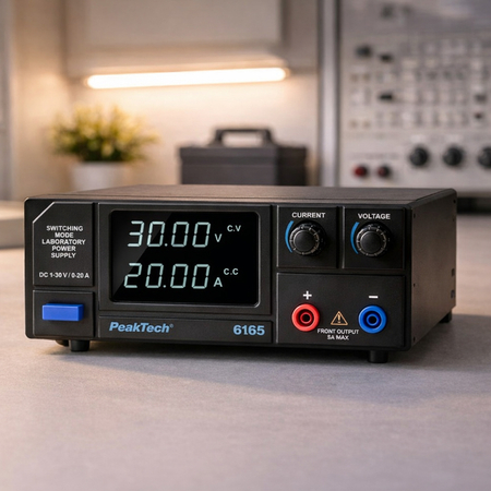 Zasilacz laboratoryjny impulsowy DC 1-30V 20A PeakTech P6165 - zdjęcie 2