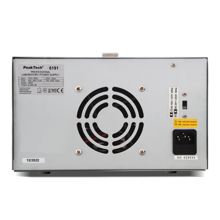 Zasilacz laboratoryjny dwukanałaowy 2x 30V 5A DC PeakTech 6191