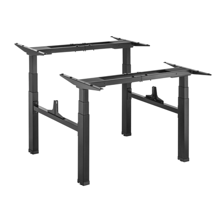 Zestaw podwójne biurko elektryczne Spacetronik Pure Black z fotelami