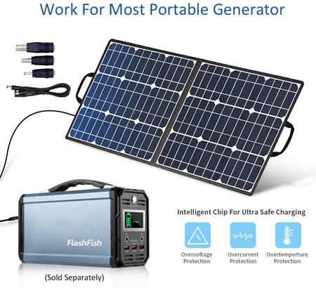 Przenośny panel solarny FlashFish 50W do ładowania powerbanku, smartfonów, urządzeń S1850 FF