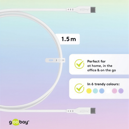 Kabel USB-C 2.0 Goobay silikonowy turkusowy 1.5m