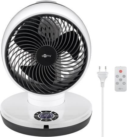 Wentylator podłogowy / biurkowy 9" Goobay 70W 3D-Turbo czarny