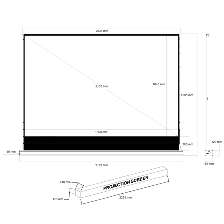 Podłgowy ekran do projektora przenośny 84" 16:9 Outlet B