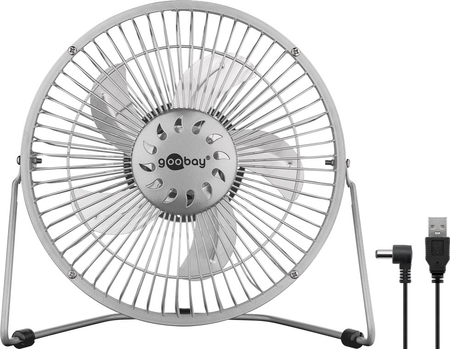 Wentylator biurkowy 8" USB Goobay SREBRNY