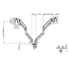 Uchwyt na 2 Monitory SPAZ120BP Aluminiowy 13-36" 12kg