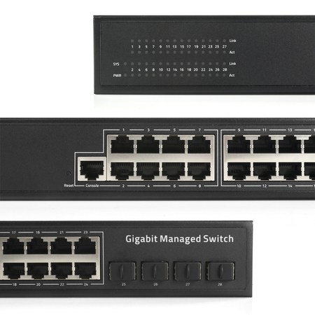 Verwalteter L2 SWITCH GS2024S2 24x Gbps + 4x SFP - zdjęcie 2