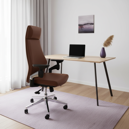 Fotel ergonomiczny biurowy z podłokietnikiem 4D Spacetronik GUNNAR mahoniowy