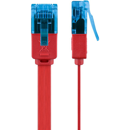 LAN Patchcord CAT 6A UTP FLAT rot 1m
