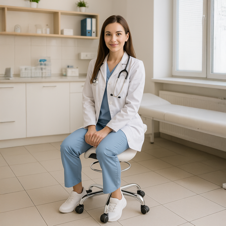Ergonomiczny hoker regulowany SELLA biały