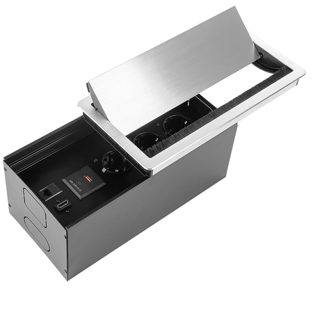 Ukryte Gniazdo Blatowe z Przepustem Kablowym ładowarka PD LAN HDMI Spacetronik SPS-B37S V2