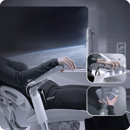 Ergonomiczny fotel biurowy Spacetronik SPRINGLE 66, czarny, rozkładany