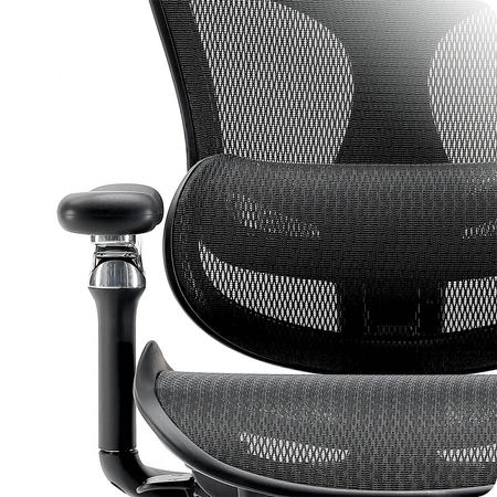 Ergonomiczny fotel biurkowy 6D Spacetronik DORIS 40 czarny z regulowanym zagłówkiem i podłokietnikami