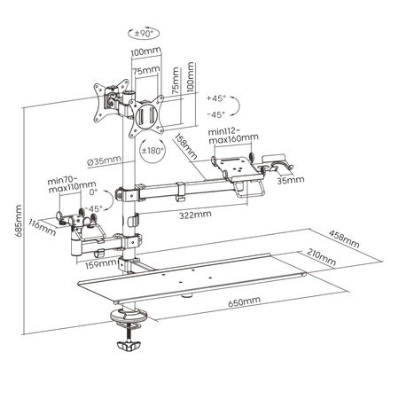 Uchwyt sprzedażowy POS Spacetronik SPA-124 Outlet B+