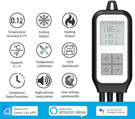 Dwa gniazda z termometrem Smart Life TUYA SL-PST20