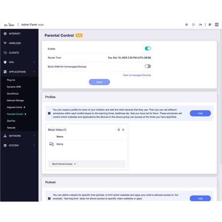 Router Wi-Fi 7 2.4/5 GHz VPN USB 3.0 GL.iNet Flint 3e